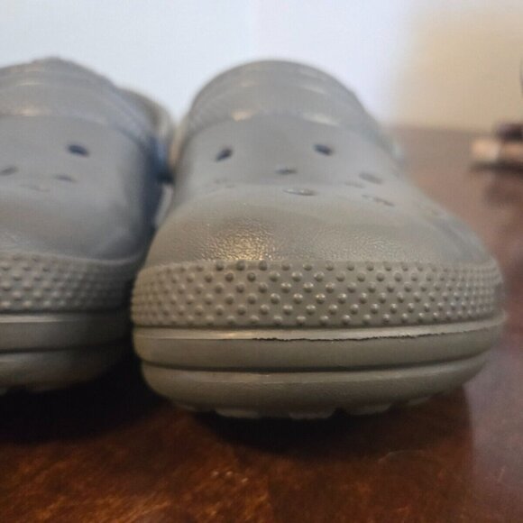 Croc Dual Comfort Gray Slip-On Clogs Fur Lined Men's-4 Women's-6 - Picture 8 of 15